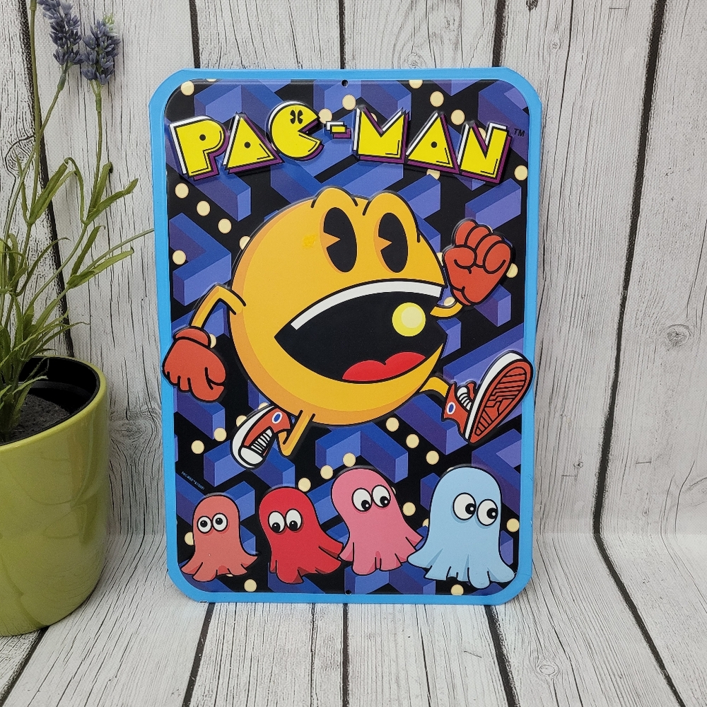 Embossed Pac-Man Metal Sign by Open Road Brands